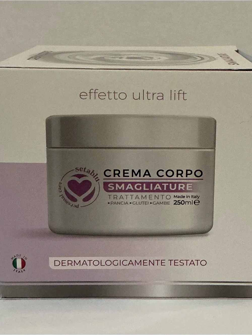 Setablu Stretch Mark Body Cream Retinol Caffeine Almond Oil 250ml Made Italy🇮🇹